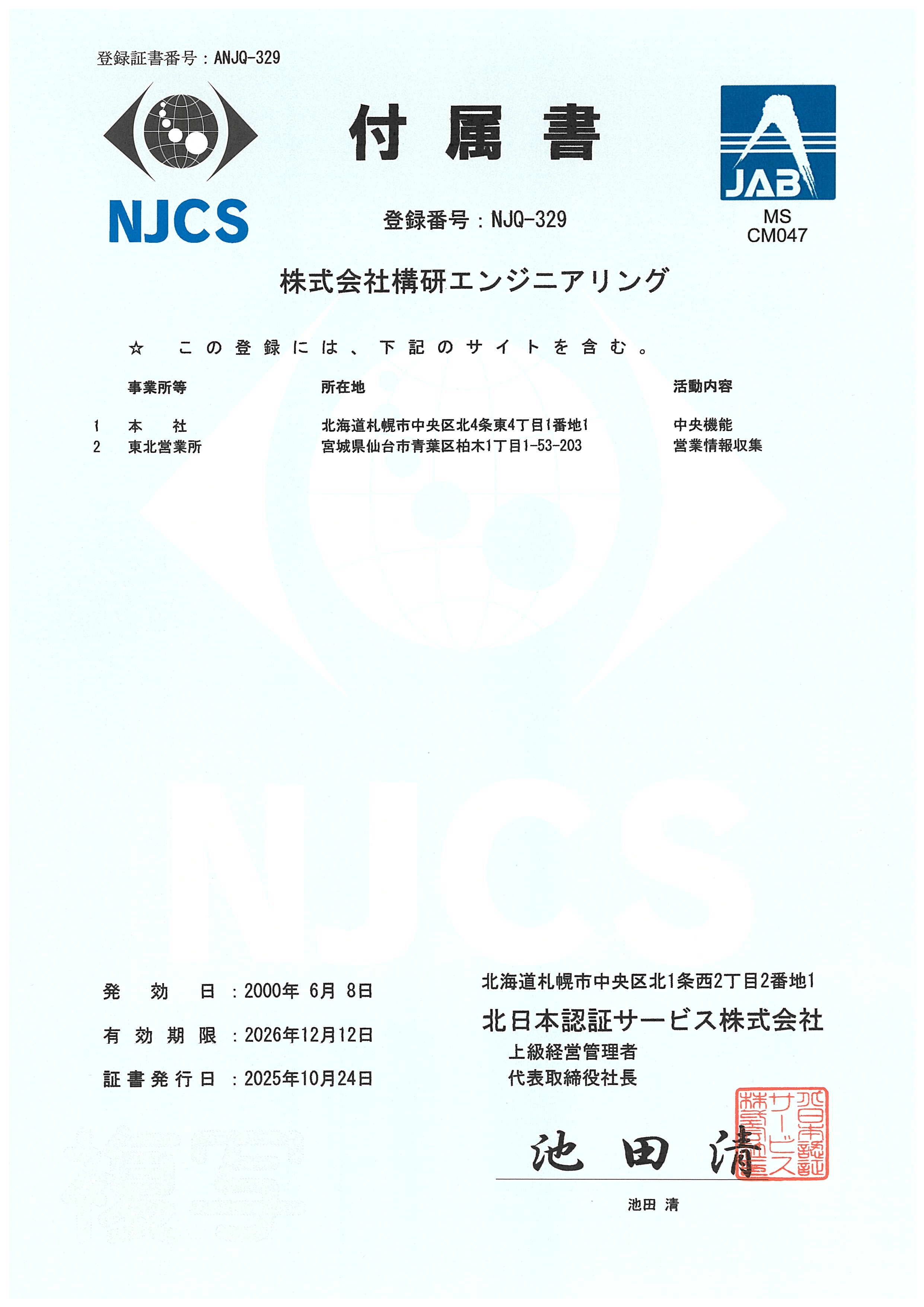 ISO9001 付属書